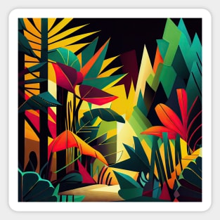 A colorful jungle Sticker